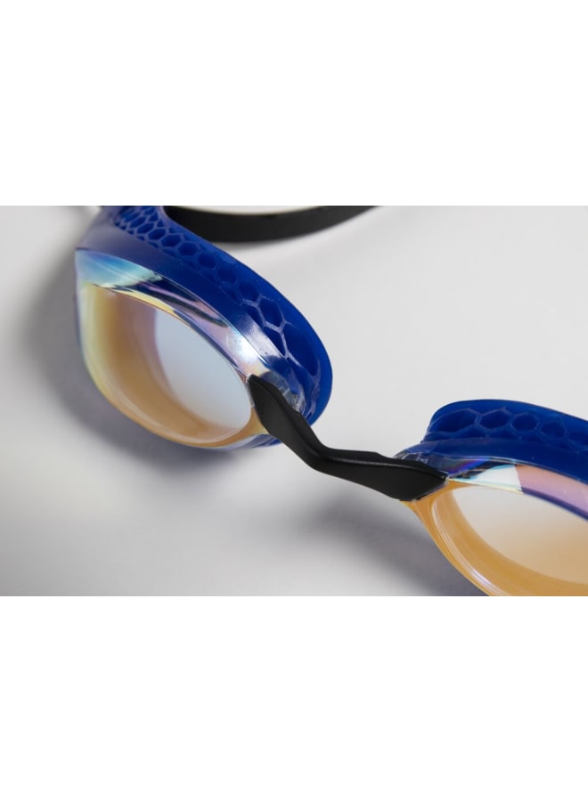 arena Air-Speed Mirror Yellow Copper-Blue Goggles, Racing, Pool, Equipment, Uni Adult - Professional Racing Goggles with Honeycomb Seals - Image 3